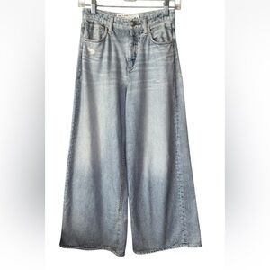 Rag & Bone Miramar Sofie Wide Leg Size 24 Ankle Length Sweatpants Blue Jean Pant